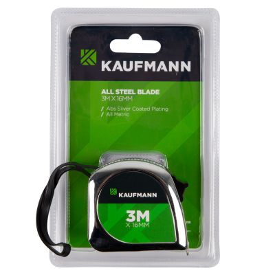 KAUFMANN TAPE MEASURE ALL STEEL BLADE 3M X 16MM