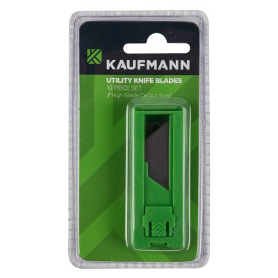 KAUFMANN UTILITY KNIFE BLADES SET IN HOLDER 10 PCE