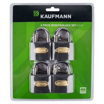 KAUFMANN PADLOCK STEEL SET 4 PC 50MM