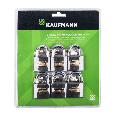 KAUFMANN PADLOCK STEEL SET 6 PC 30MM