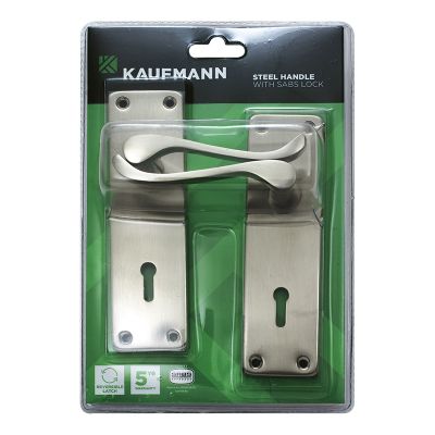 Kaufmann Lockset 2l Ms 6inch Victorian Scroll Sn