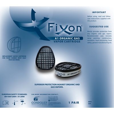 FIXON Dust And Gas Filtering Cartridge A2,p3 For Gas Spray Mask (2pkt)