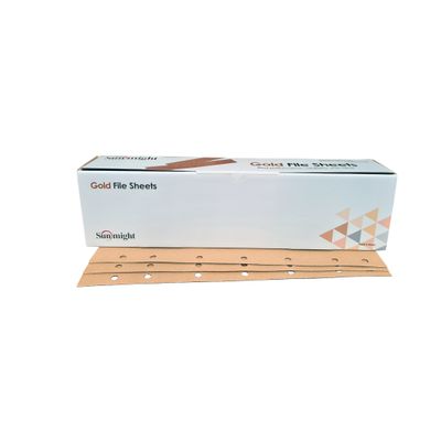 17610 SUNMIGHT 14 Hole Velcro File Gold Sheet 70mm X 420mm (180) - 100p/p
