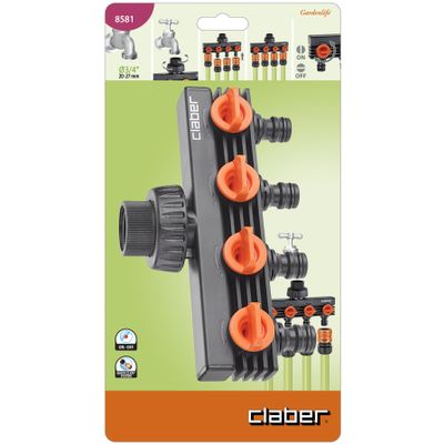 3/4 inch TAP TO FOUR QUICK CLICK DISTRIBUTOR WITH VALVES