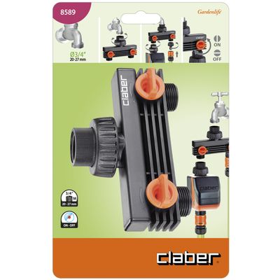 3/4 inch TAP TO TWO 3/4 inch MALE THREAD DISTRIBUTOR WITH VALVES