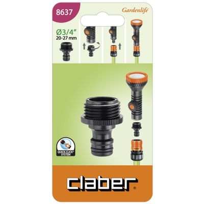 3/4 inch MALE THREAD TO QUICK CLICK CONNECTOR (CARDED)