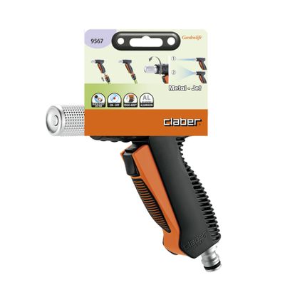 METAL-JET SPRAY PISTOL WITH ADJUSTABLE NOZZLE & FLOW REGULATION