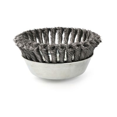 150mm steel knotted wire cup brush M14x2 0.5mm