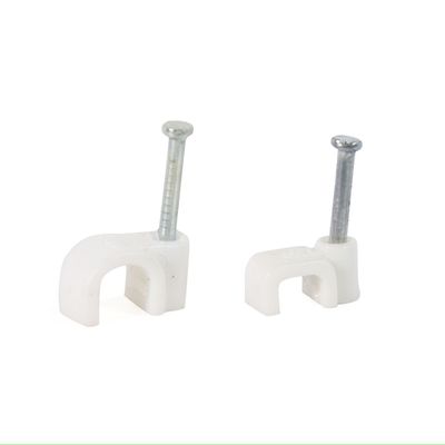 Cable Clip Flat White 5mm (10)