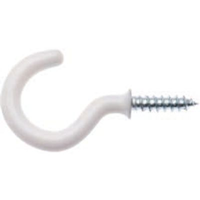 Cup Hook Round PVC White 38mm (4)
