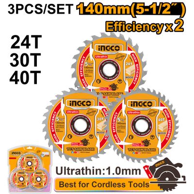 Blade Tct Wood U/thin 140x24t 30t 40t 3pcs