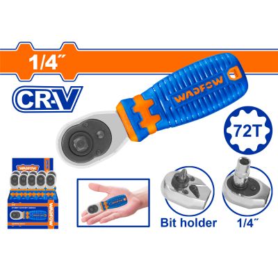 Ratchet Stubby Cr V/crmo 1/4 72t 110mm