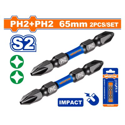 S/driver Bit Mag Impact Set S2 Ph2+ph2 65mm 2pcss