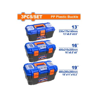 TOOL BOX PLASTIC 3PCS SET + TRAY PLASTIC CLIP