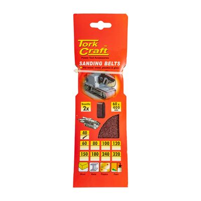 Sanding Belt 60 X 400mm 40grit 2/pack ( For Triton Palm Sander)