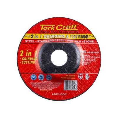 2 In 1 Grinding & Cutting Disc 115mm X 2.8 X 0.22 Steel/ss/pva/alu/sto