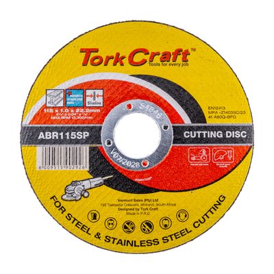 Cutting Disc Steel Metal Ss 115 X 1.0 X 22.2 Mm