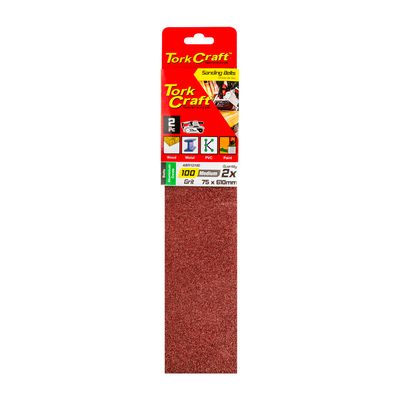 Sanding Belt 75 X 610mm 100grit 2/pack