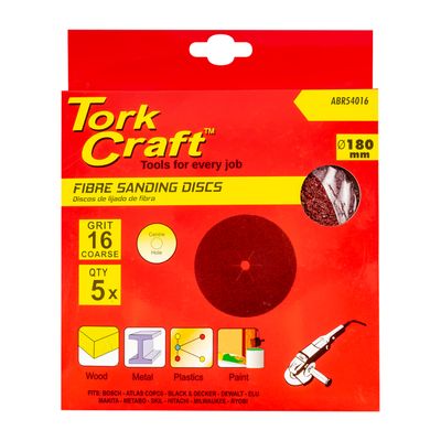 Fibre Disc 180mm 16 Grit 5/pack
