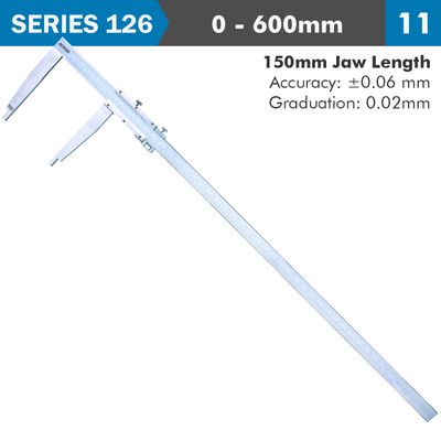 Vernier Caliper 600mm 0.06mm Acc. 150mm 0.02mm Grad S/steel