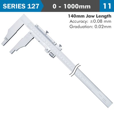 Vernier Caliper 1000mm 0.08mm Acc. 140mm 0.02mm Grad S/steel