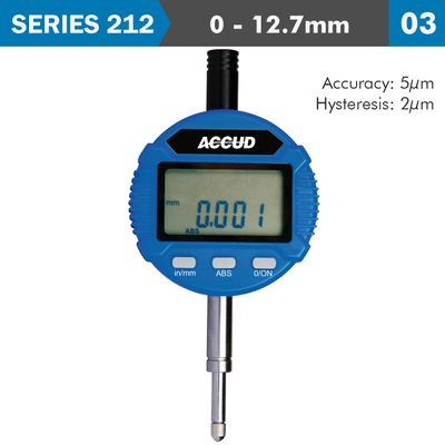 Digital Indicator Flat & Lug Back 12.7mm/0.5'