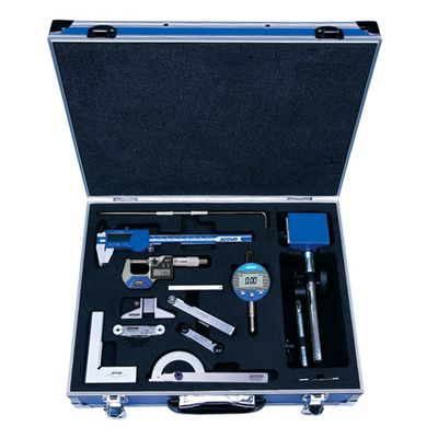 12pc Measuring Set Caliper Micrometer Mag. St& 3 X Gauges Scriber De