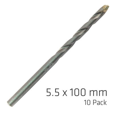 Masonry Drill Bit Long Life 5.5 X 100mm 10pack