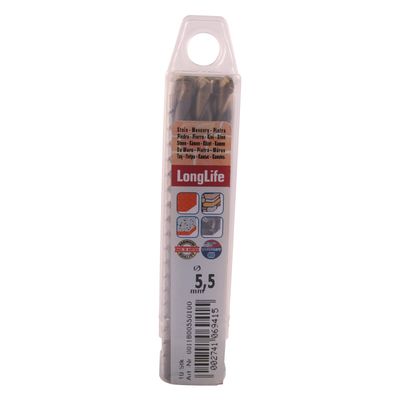 Masonry Drill Bit Long Life 5.5 X 100mm 10pack