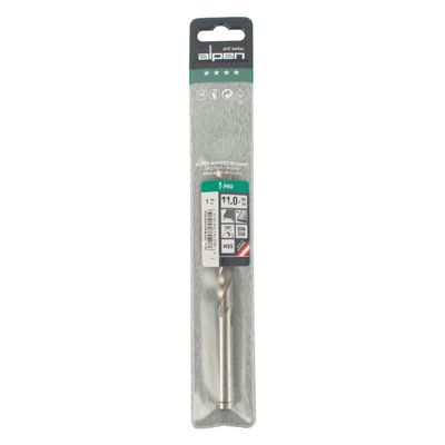 ALPEN Pro Hss 11mm Drill Din 338 Rn 135 Split Point Plastic Wallet