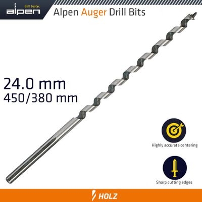 Wood Auger Drill Bit 24 X 450mm
