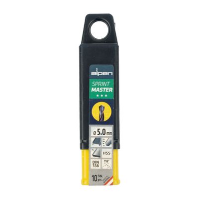 Hss Sprint Master 5.0mm 10-pack Hang Tag Din 338 ALPEN Drill Bits