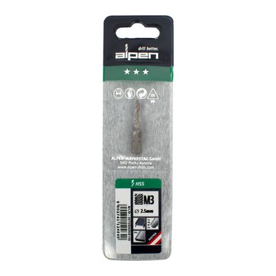 ALPEN Combination Tap Plw M3 1/4' Shank