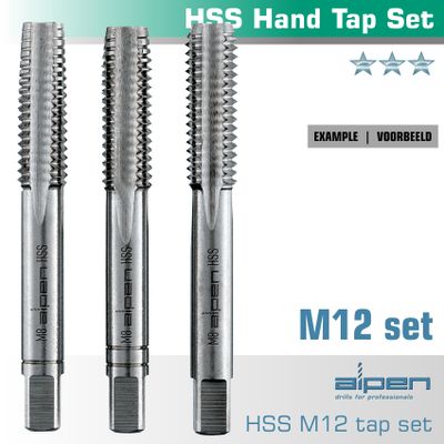 Hand Tap Set In Pouch M12 Hss 1.75mm Pitch