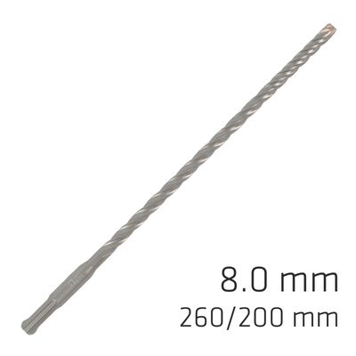 Force X 8.0 X 260/200 Sds-+ Rebar Drill Bit X4 Cutting Edges - Bulk