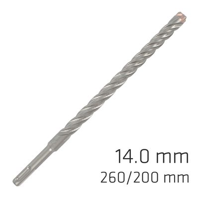 Force X 14.0 X 260/200 Sds-+ Rebar Drill Bit X4 Cutting Edges - Bul
