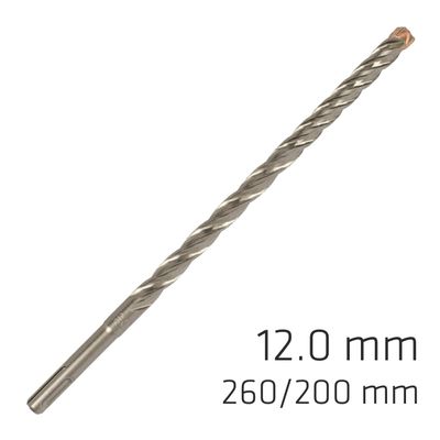 Force X 12.0 X 260/200 Sds-plus Rebar Drill Bit X4 Cutting Edges