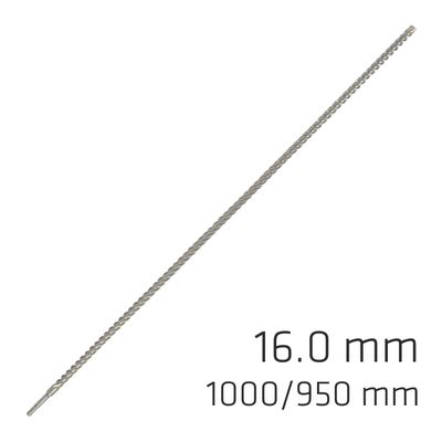 Force X 16.0 X 1000/950 Sds-+ Rebar Drill Bit X4 Cutting Edges