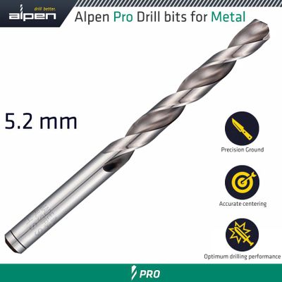 ALPEN Pro 5.2 Mm Hss Drill Din 338 Rn 135 With Split Point Bulk