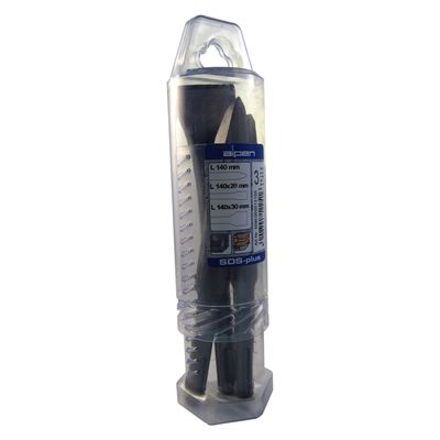 Sds Short Chisel Set Plastic Tube . X140mm Flat 20x140 Wide 30x140