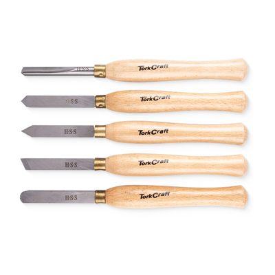 Chisel Set Wood Turning 300mm Hss 5 Piece Wood Case