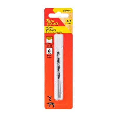Drill Bit Wood 4.0mm X 75mm 1/card
