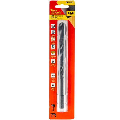 Drill Bit Hss St&ard 18.5mm Reduced Shank 1/card