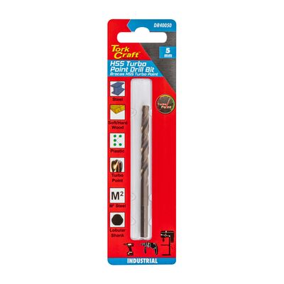 Drill Bit Hss Turbo Point 5.0mm 1/card