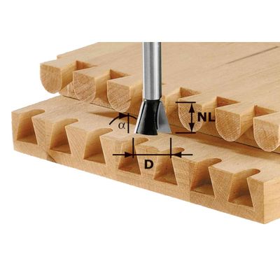 Cutter - Dovetail Hs S8 D13,8-13,5-15