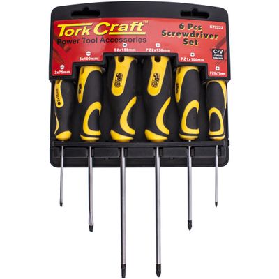 6pc Screwdriver Set With Wall Mountable Rack S2 Pz Sl