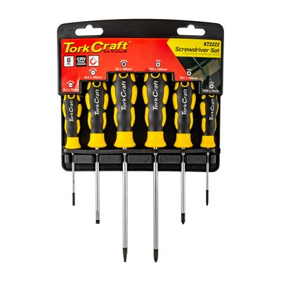 6pc Screwdriver Set With Wall Mountable Rack S2 Pz Sl