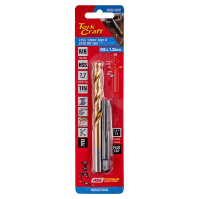 Tap Hss 9x1.25 & Drill 7.7mm 2pc Set