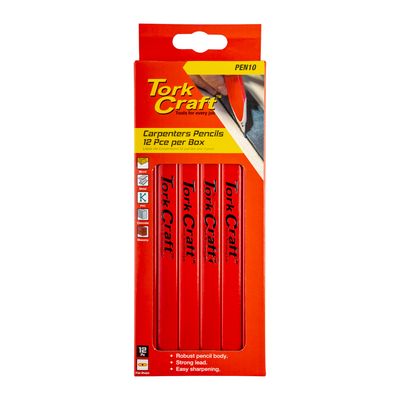 TORK CRAFT Carpenters Pencil 175mm - 12 Per Box