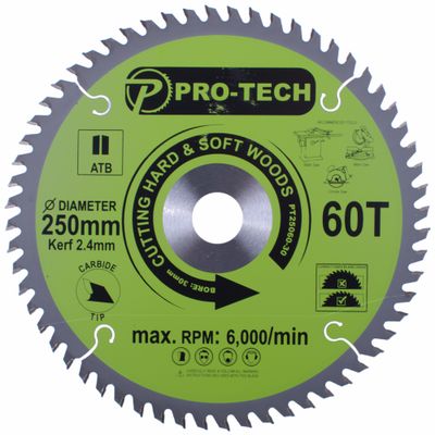 Saw Blade Tct 250 X 2.4 X 30 X 60t Wood Prof.